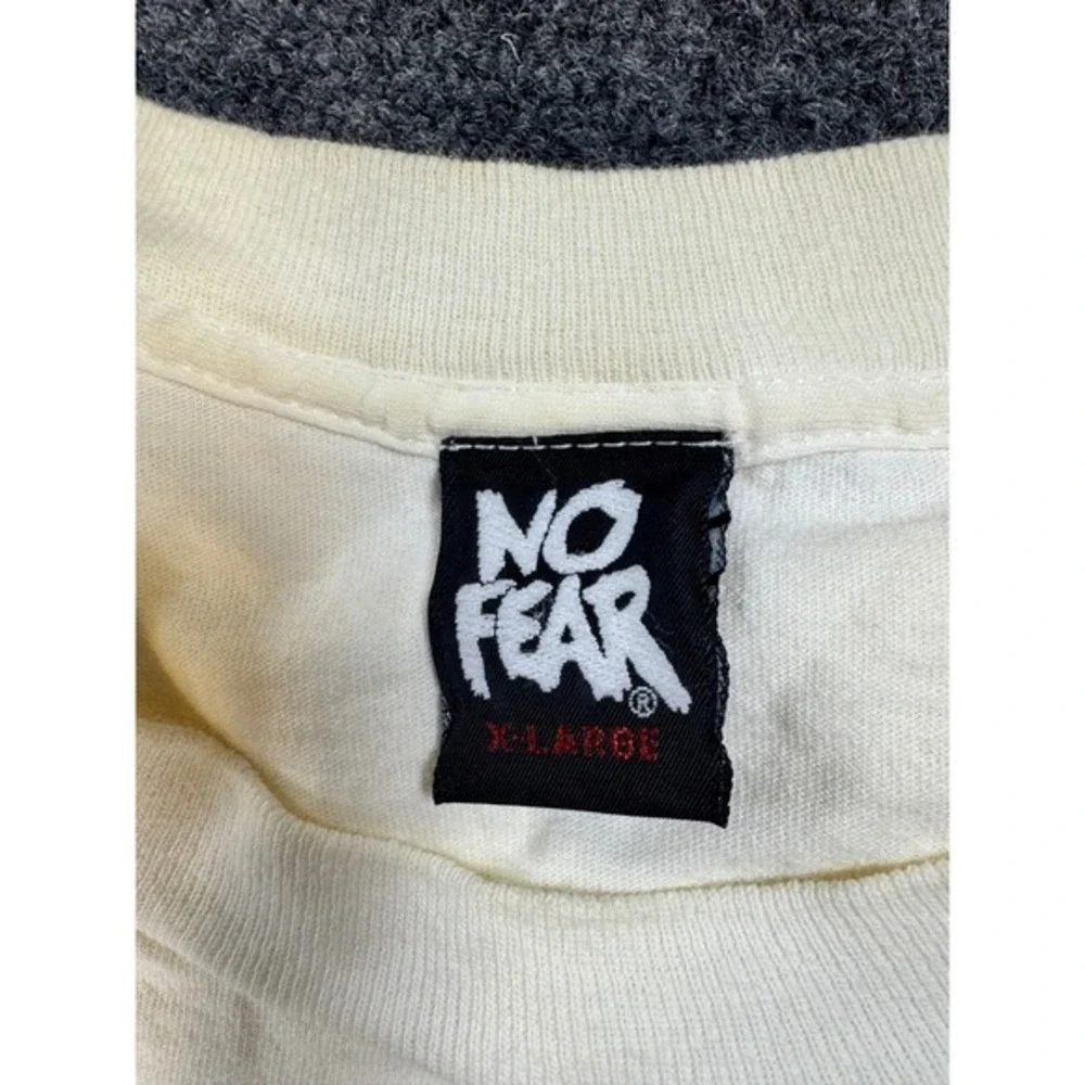 Vintage No Fear Basketball Is Not A Game Graphic T-Shirt XL Cream 90s Streetwear